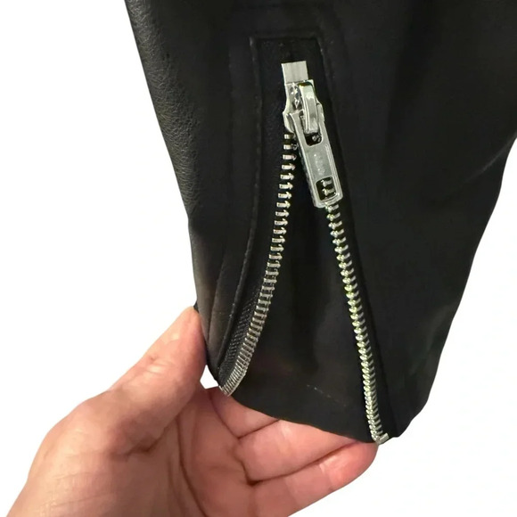 Women’s Dazy faux leather Y2K black zippered lined jacket with pockets Size Med - Picture 6 of 10